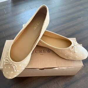 J. Crew Woven Polka-Dot Ballet Flats